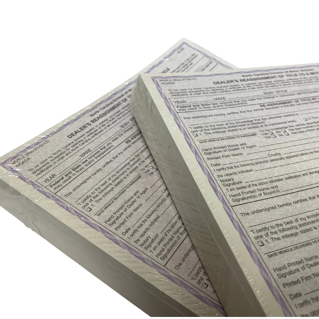 MVR-2 NC Dealers Reassignment of Title (500) – NCADA Services